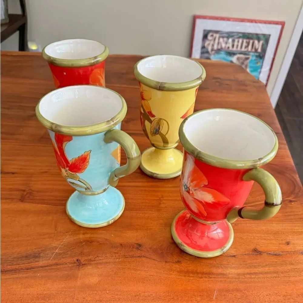 CIC Raymond Waite ceramic Iris coffee mugs